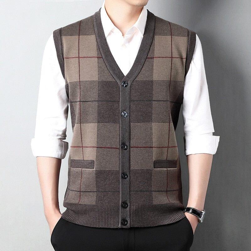 Men's V-Neck Vest with Embroidered Finish Austin by Ventorini | Ventorini