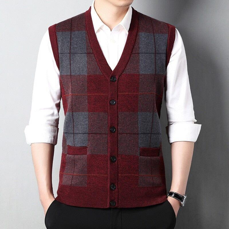 Men's V-Neck Vest with Embroidered Finish Austin by Ventorini | Ventorini