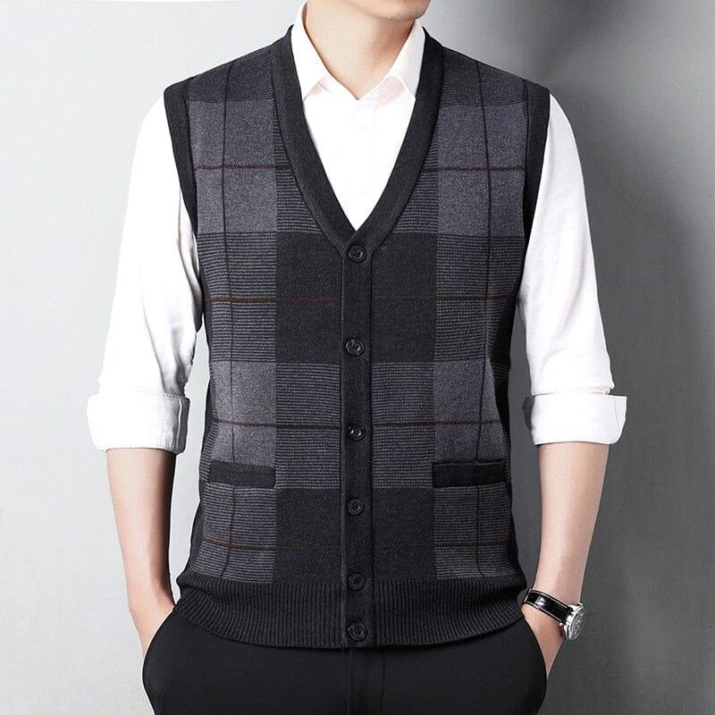 Men's V-Neck Vest with Embroidered Finish Austin by Ventorini | Ventorini