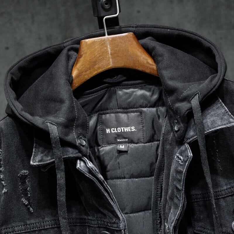 Men's Trucker Essentials Denim Jacket with Hood by Ventorini | Ventorini