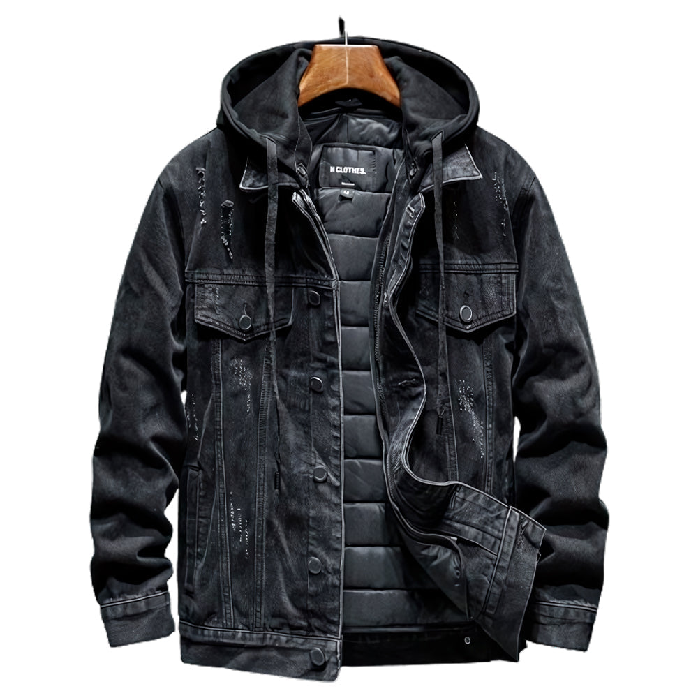 Men's Trucker Essentials Denim Jacket with Hood by Ventorini | Ventorini